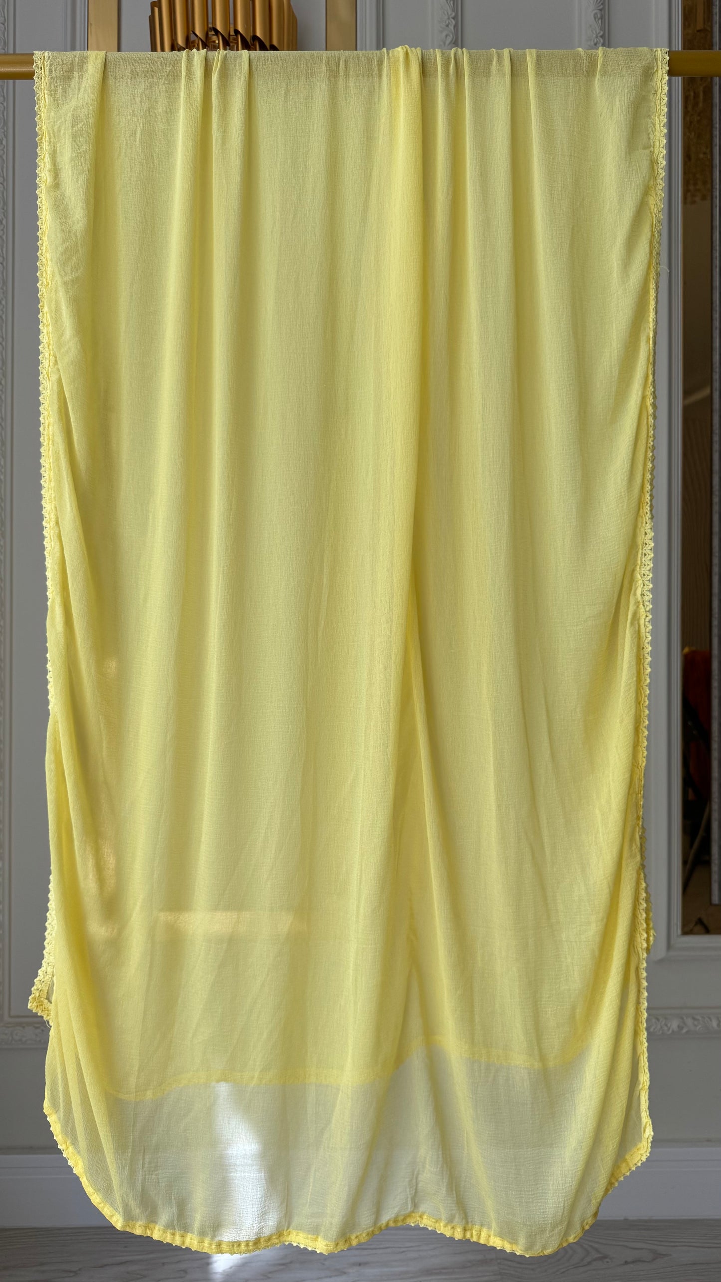 Viscose Georgette Solid 3pc Suit Set - Yellow