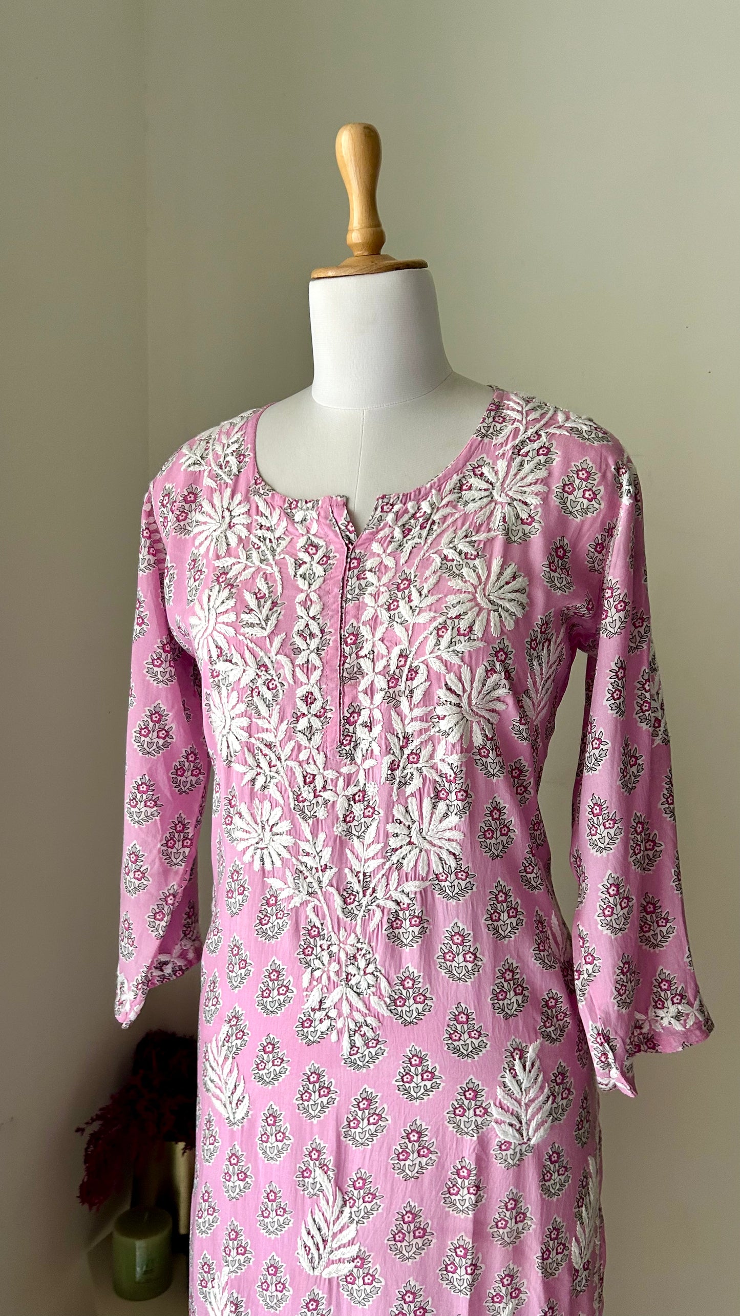 Modal Printed Non-transparent Long Kurta - Purple