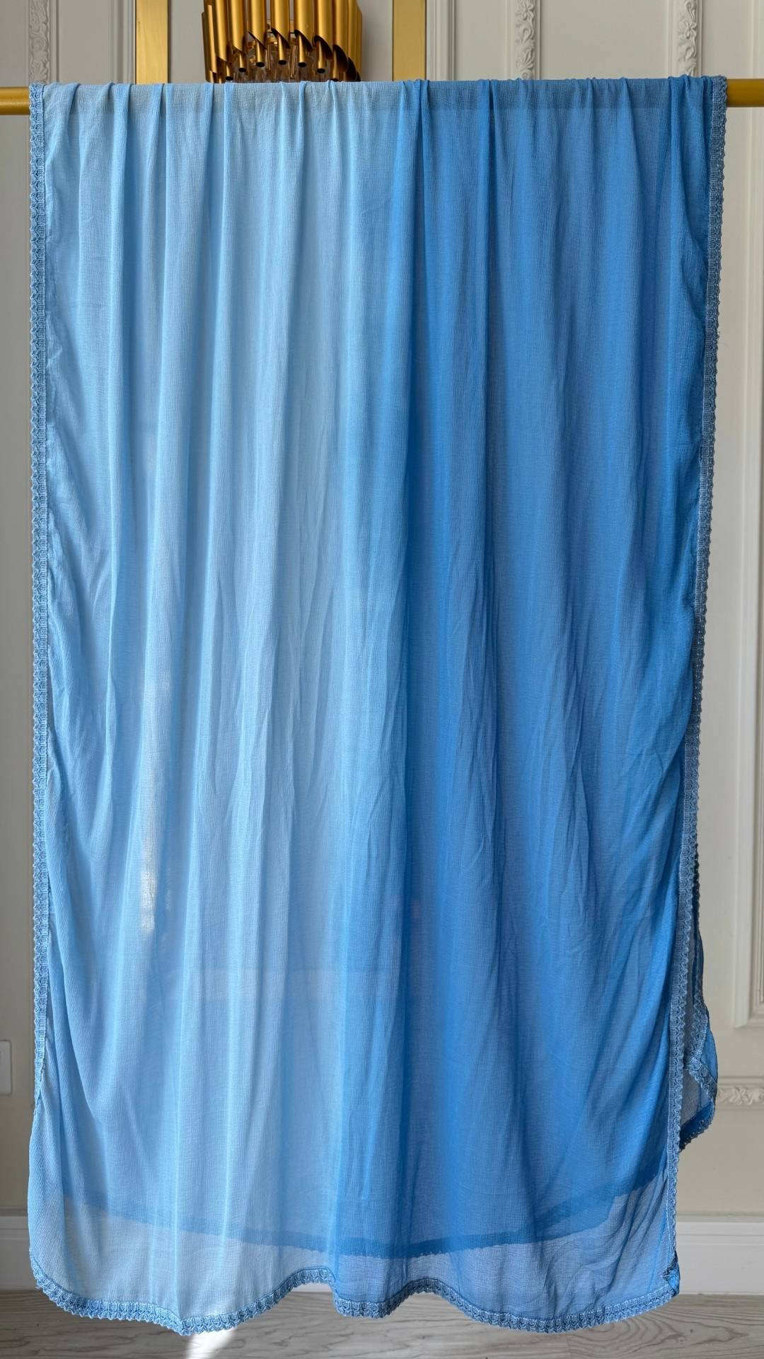 Viscose Georgette Ombre 3pc Suit Set - Blue