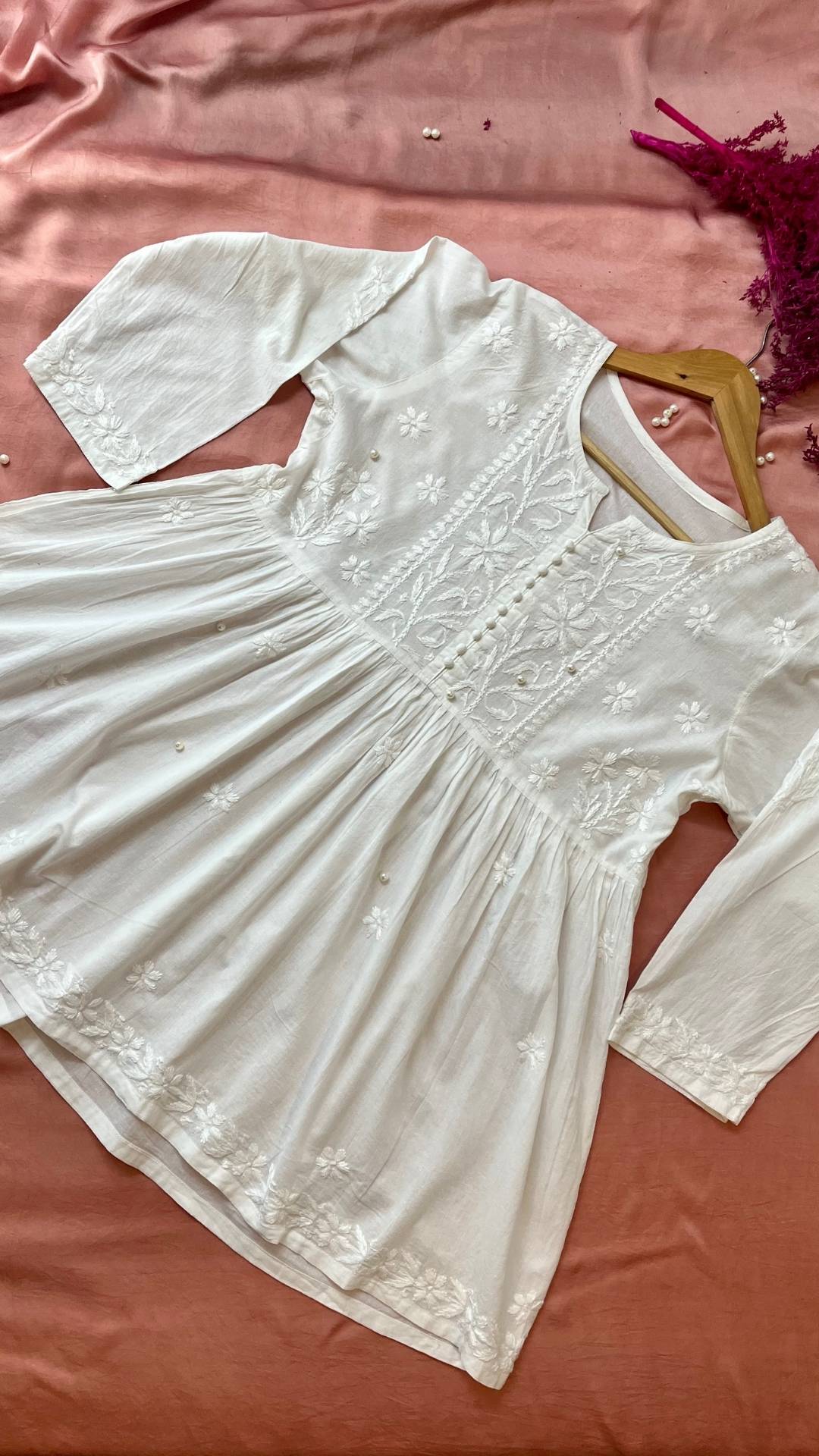 Mal Mal Cotton Short Flare Top - White