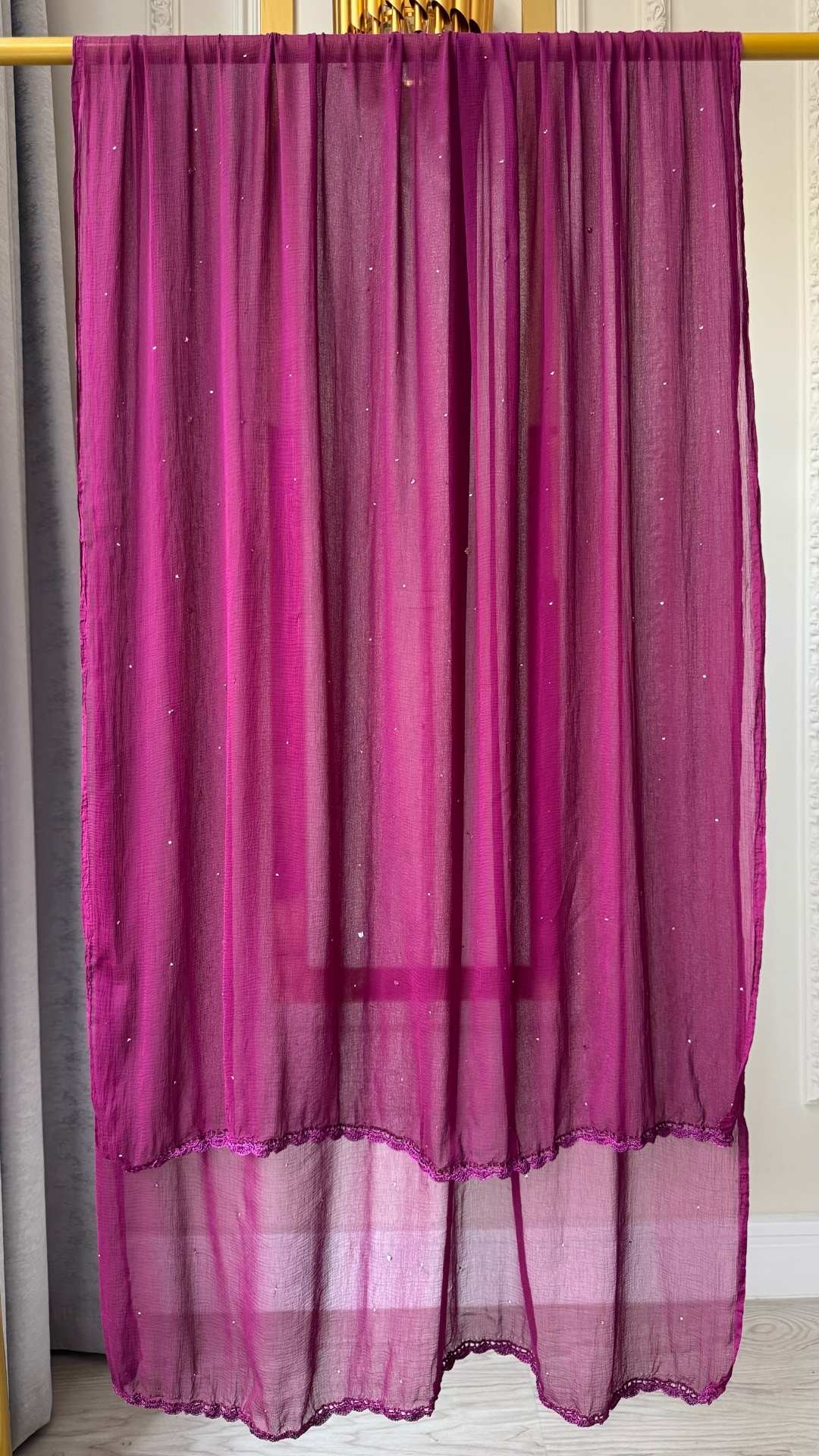 Viscose Georgette Silk Thread Chikankari 4Pc Suit Set - Grape Wine