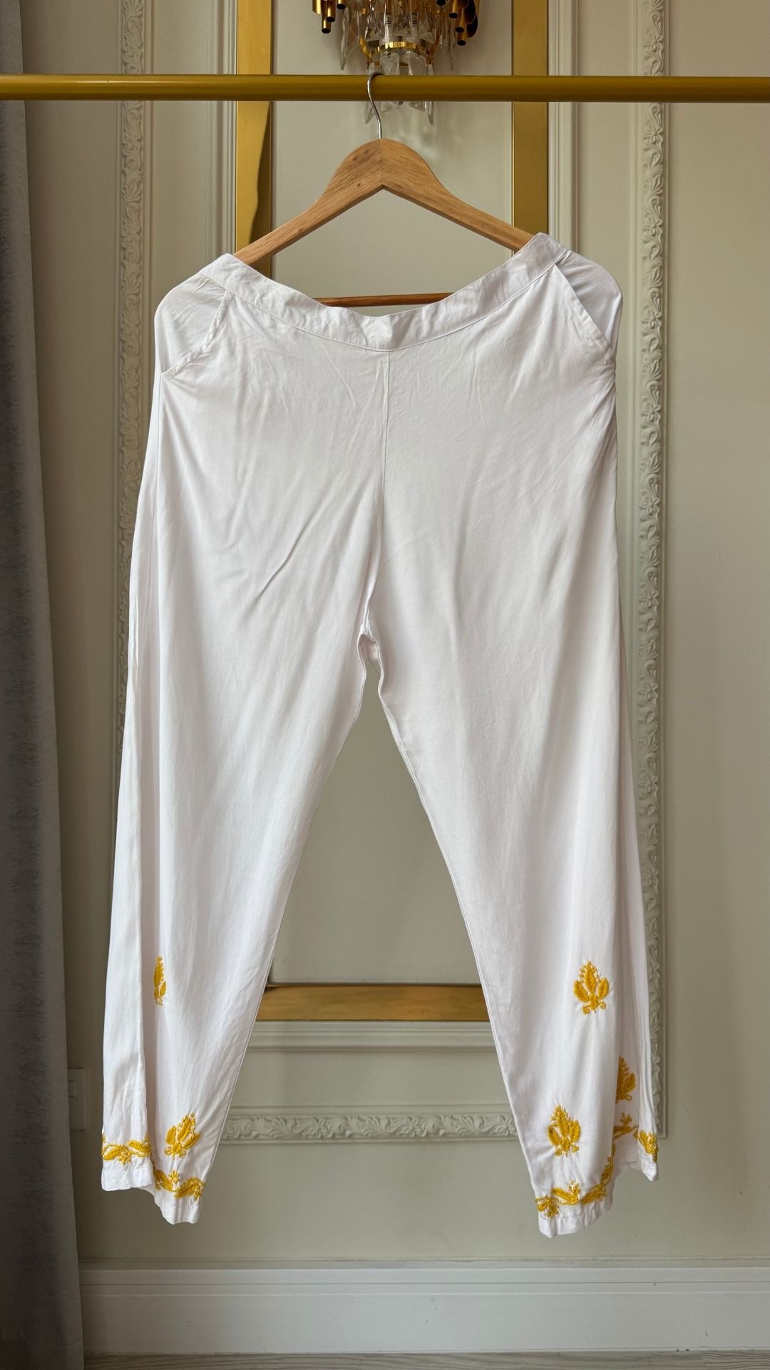 Luxury Rayon Chikankari Kurta Set - White Yellow